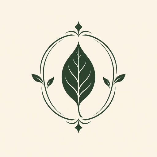 Tekoälyn luoma elegantti-tyylinen logopohja, metsä ja luonto