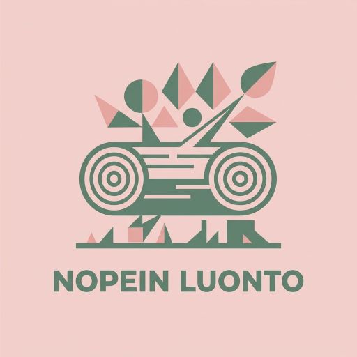 Tekoälyn luoma geometrinen-tyylinen logopohja, metsä ja luonto