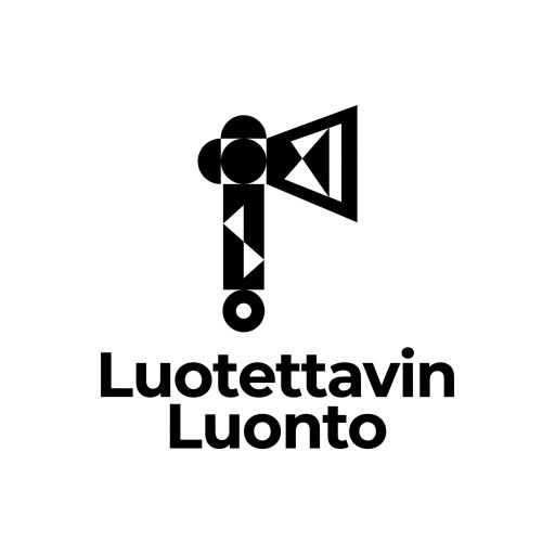 Tekoälyn luoma geometrinen-tyylinen logopohja, metsä ja luonto