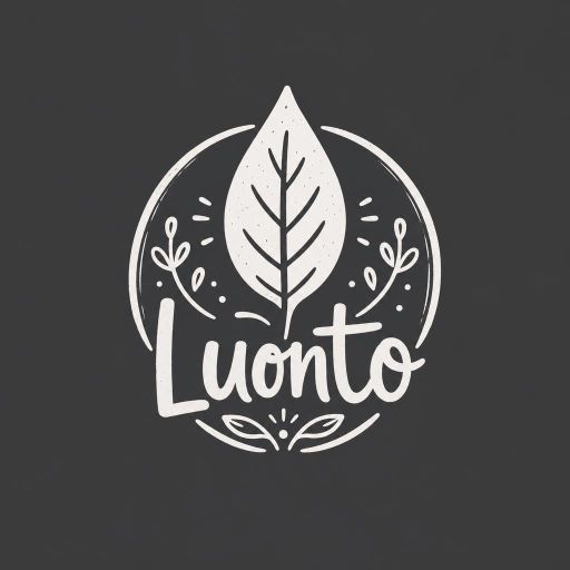 Tekoälyn luoma piirretty-tyylinen logopohja, metsä ja luonto