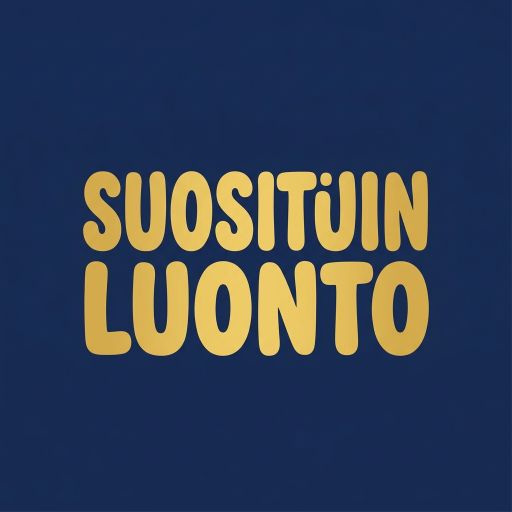 Tekoälyn luoma maskotti-tyylinen logopohja, metsä ja luonto