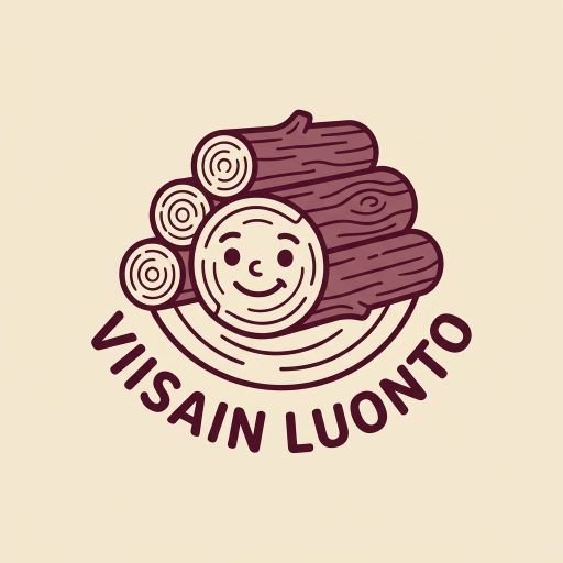 Tekoälyn luoma maskotti-tyylinen logopohja, metsä ja luonto