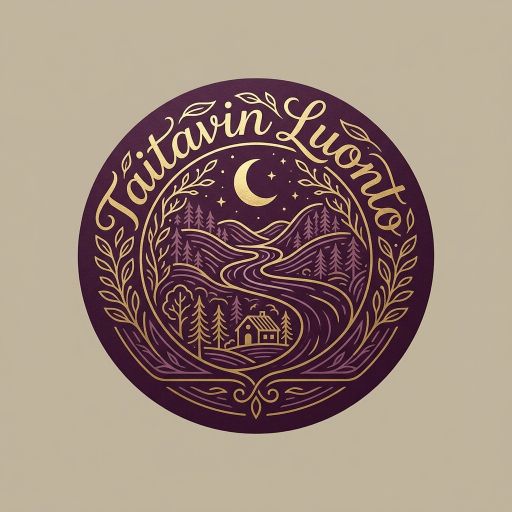 Tekoälyn luoma orgaaninen-tyylinen logopohja, metsä ja luonto