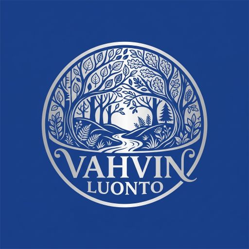 Tekoälyn luoma orgaaninen-tyylinen logopohja, metsä ja luonto