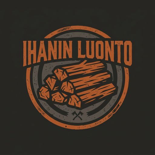 Tekoälyn luoma rouhea-tyylinen logopohja, metsä ja luonto