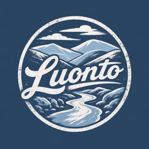 Tekoälyn luoma rouhea-tyylinen logopohja, metsä ja luonto