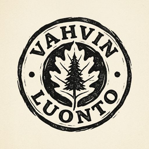 Tekoälyn luoma rouhea-tyylinen logopohja, metsä ja luonto