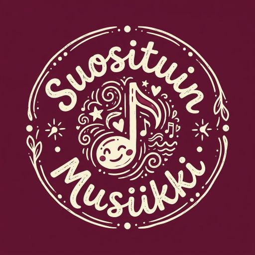 Tekoälyn luoma piirretty-tyylinen logopohja, musiikki ja ääni