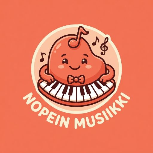 Tekoälyn luoma maskotti-tyylinen logopohja, musiikki ja ääni