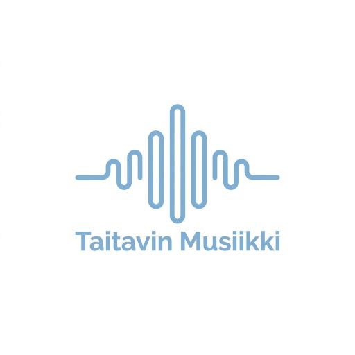 Tekoälyn luoma minimalistinen-tyylinen logopohja, musiikki ja ääni