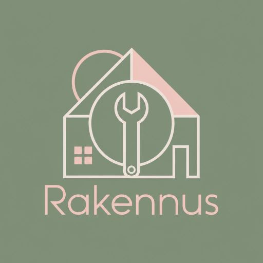 Tekoälyn luoma geometrinen-tyylinen logopohja, rakennus ja remontti