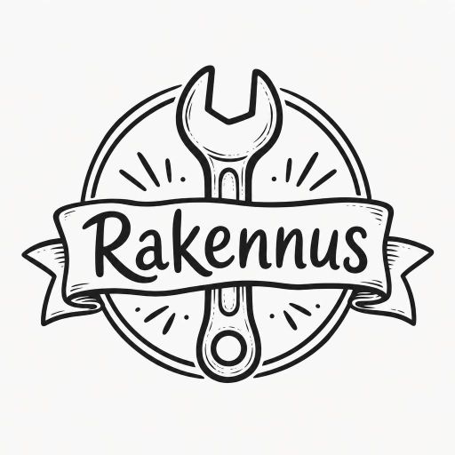 Tekoälyn luoma piirretty-tyylinen logopohja, rakennus ja remontti