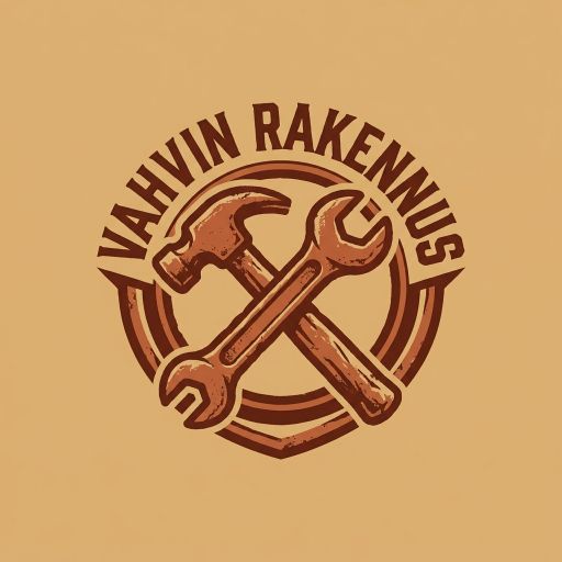 Tekoälyn luoma rouhea-tyylinen logopohja, rakennus ja remontti