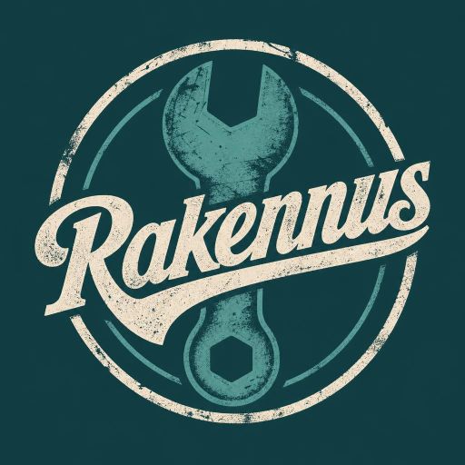 Tekoälyn luoma rouhea-tyylinen logopohja, rakennus ja remontti