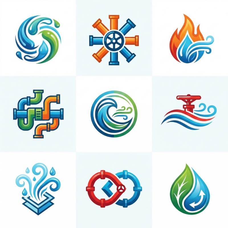 Luo 9 logoideaa LVI-yritykselle