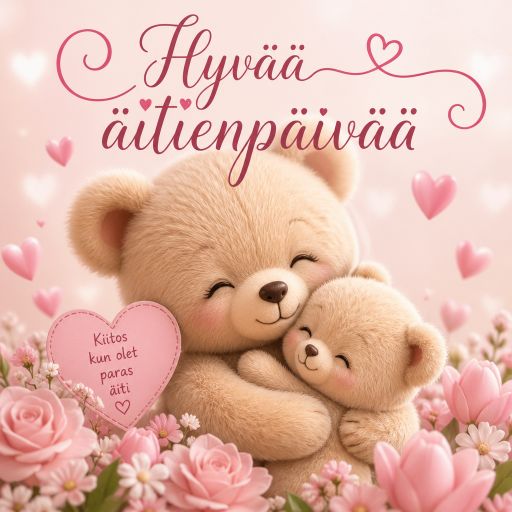 Äitienpäivä kuva tekoälyllä, super söpö