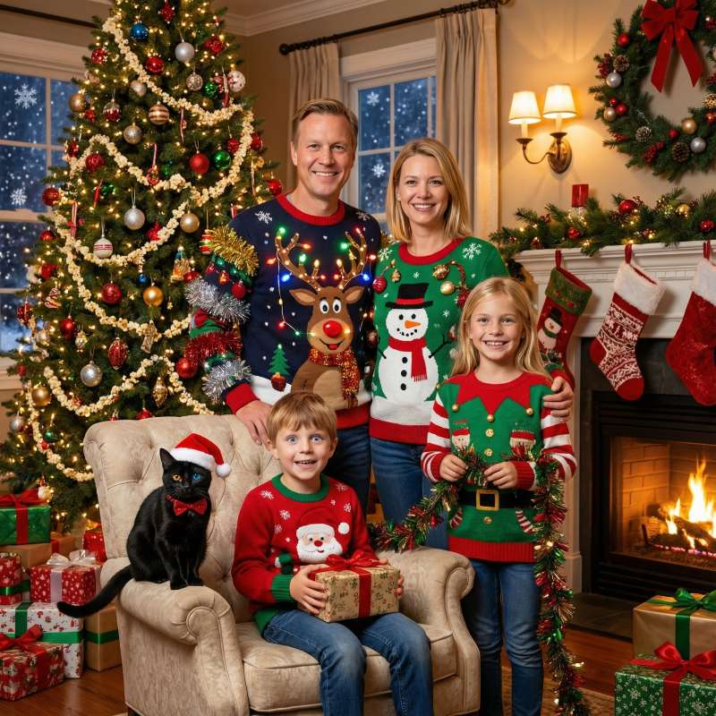 Tekoälyn generoima yhdistetty joulukuva