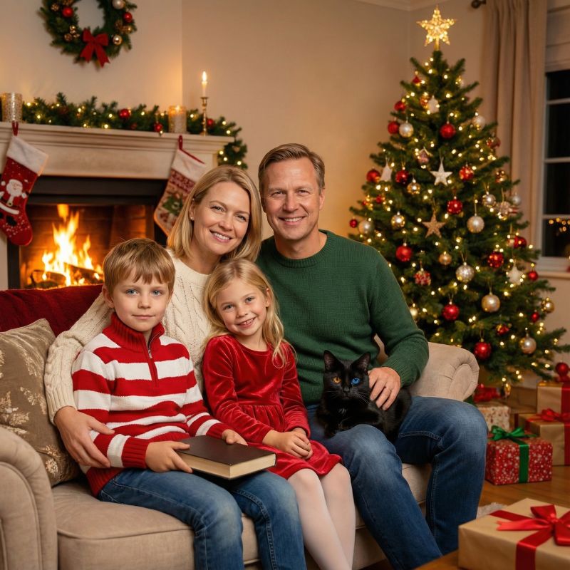 Tekoälyn generoima yhdistetty joulukuva